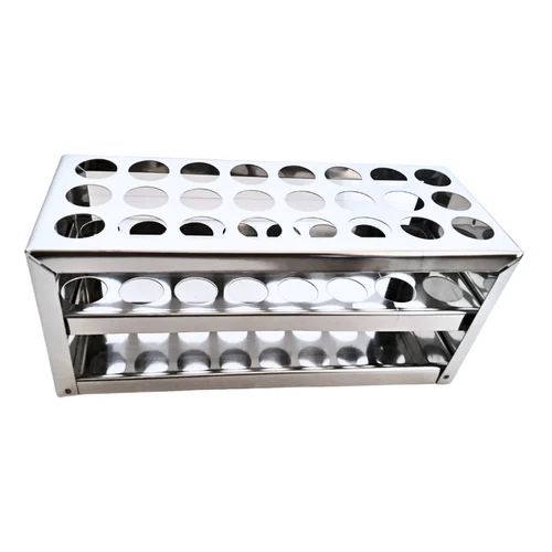 Stainless Steel 24 Hole Test Tube Rack - Laboratory Stand Holder