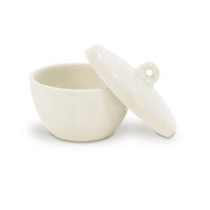 Ceramic Crucible with Lid 30 mL | Porcelain Laboratory Crucible High Temperatur