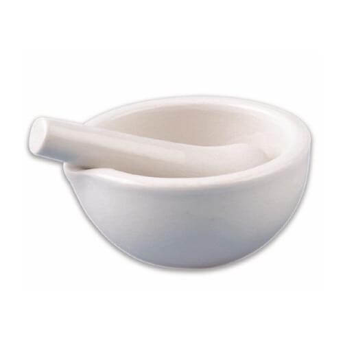 Ceramic Porcelain Mortar with Pestle 100mm for Laboratory Use | High Quality Grinding Set
